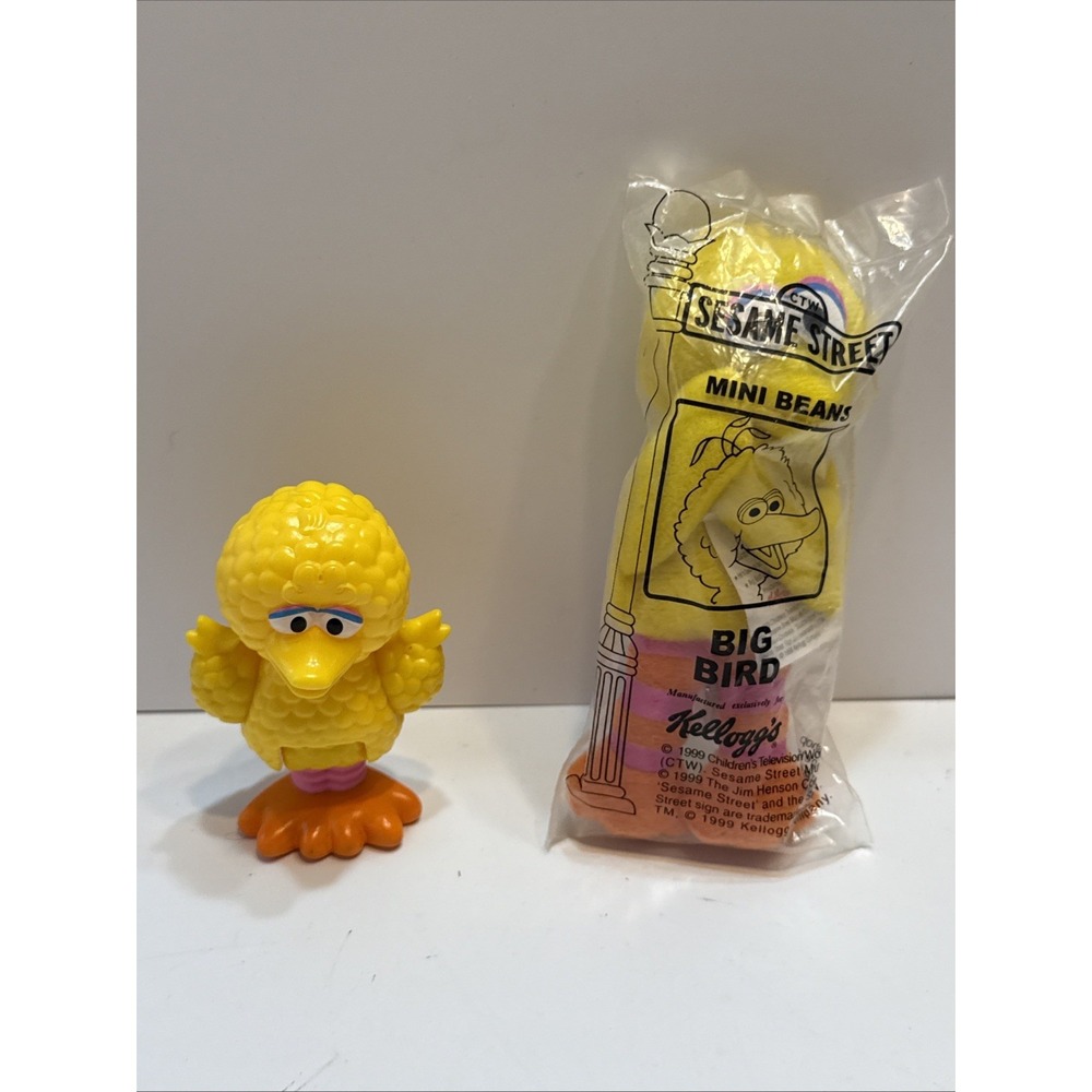 Lot Of 2 Vintage Big Bird Figures My Donald's 1999 Sesame Street Friends